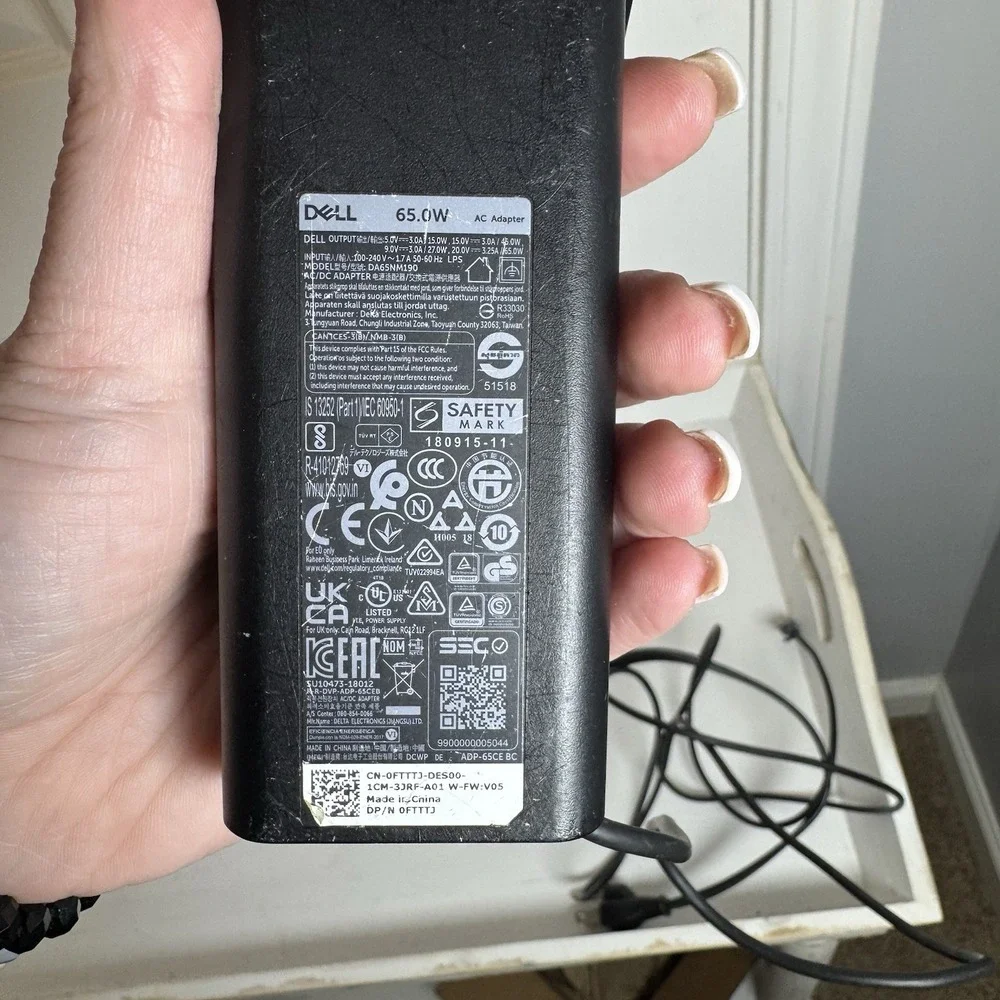 Dell‎ 65W USB Type-C AC Power Adapter HA65NM190 DA65NM190 LA65NM190